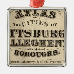 Ornamento De Metal Frontispício atlas de Pittsburgh, Allegheny