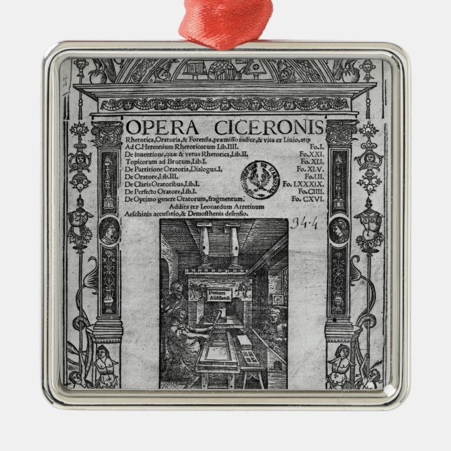 Ornamento De Metal Frontispício da "ópera Ciceronis", publicado 1520 (Frente)