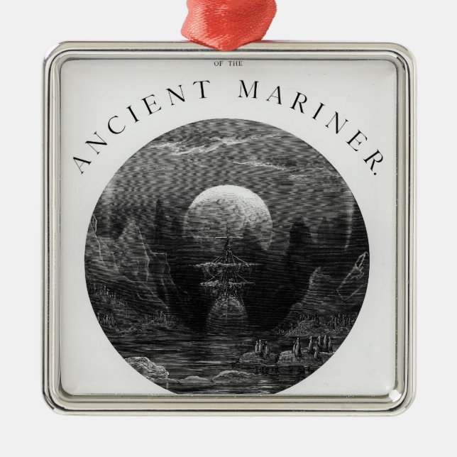 Ornamento De Metal Frontispício 'do Rime do Mariner antigo (Frente)