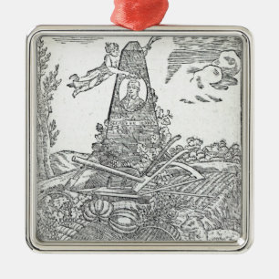 Ornamento De Metal Frontispiece a um almanach agrícola
