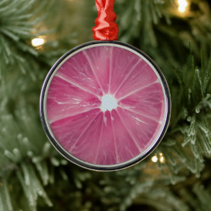 Ornamento De Metal Fruta de citrinos rosa