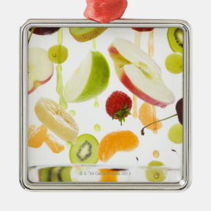 Ornamento De Metal Fruta misturada fresca com maçã & sumo de laranj