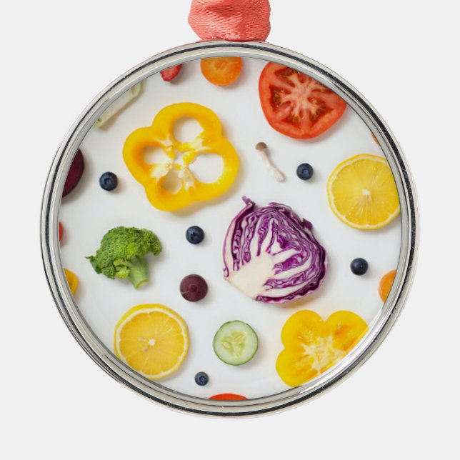 Ornamento De Metal Frutas e produtos hortícolas (Frente)