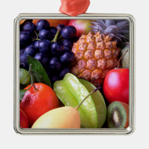 Ornamento De Metal Frutas Tropicais