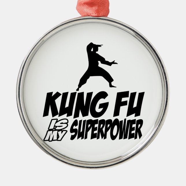 Ornamento De Metal Fu de Kung meu poder super (Frente)