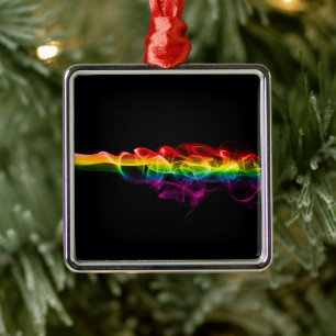 Ornamento De Metal Fumaça arco-íris de SlipperyJoe ondulação de vapor