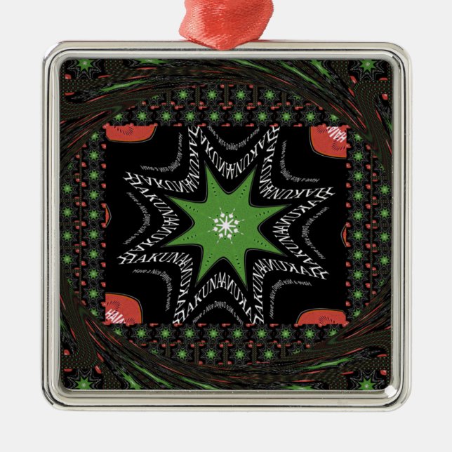 Ornamento De Metal Fundo das estrelas reluzentes (Frente)