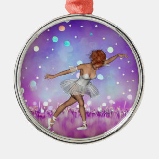 Ornamento De Metal Fundo do Bokeh Pintado Púrpura e Ballerina