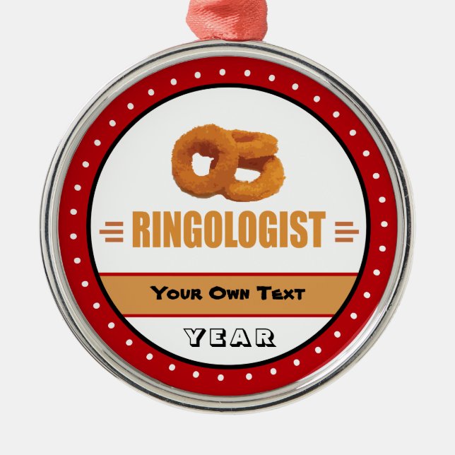 Ornamento De Metal Funny Onion Rings Lover's (Frente)