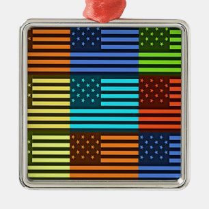 Ornamento De Metal Funny USA Flag