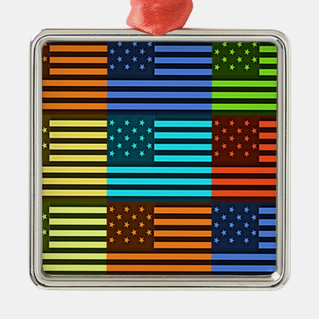 Ornamento De Metal Funny USA Flag (Frente)
