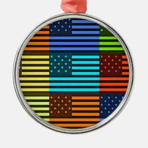 Ornamento De Metal Funny USA Flag
