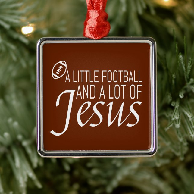 Ornamento De Metal Futebol e Jesus (Árvore)