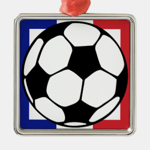 Ornamento De Metal futebol. quadrado do francaise