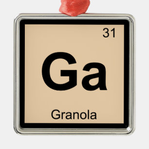 Ornamento De Metal GA - Símbolo da mesa periódica da química do