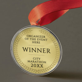 Ornamento De Metal Gala de Reconhecimento Simples Ouro e Preto Medalh