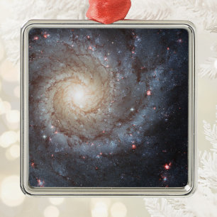 Ornamento De Metal Galáxia Espiral M74 Foto Espacial