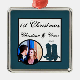 Ornamento De Metal Galeria Personalizada de Boots do Cowboy Ocidental