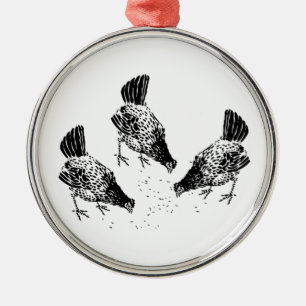 Ornamento De Metal Galinhas do quintal