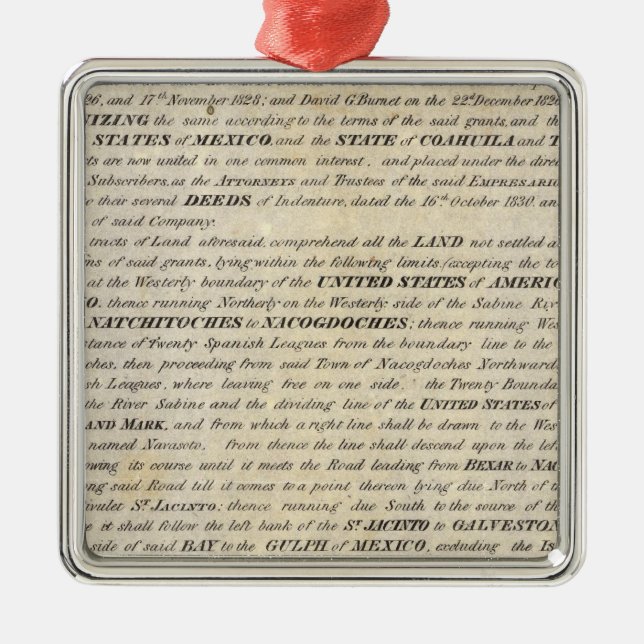 Ornamento De Metal Galveston Baía e Texas Terra Empresa (Frente)