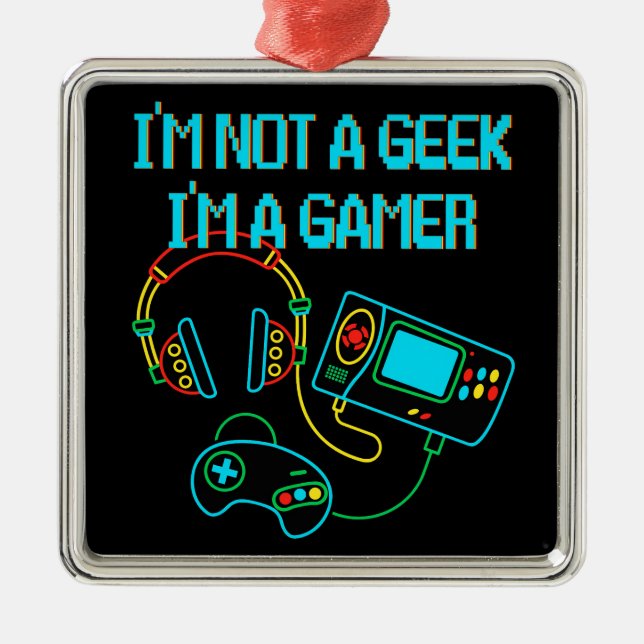 Ornamento De Metal Gamer Retro Neon (Frente)