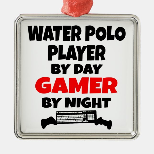 Ornamento De Metal Gamer Water Polo Player (Frente)