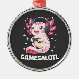 Ornamento De Metal Gamesalotl Axolotl Jogos 
