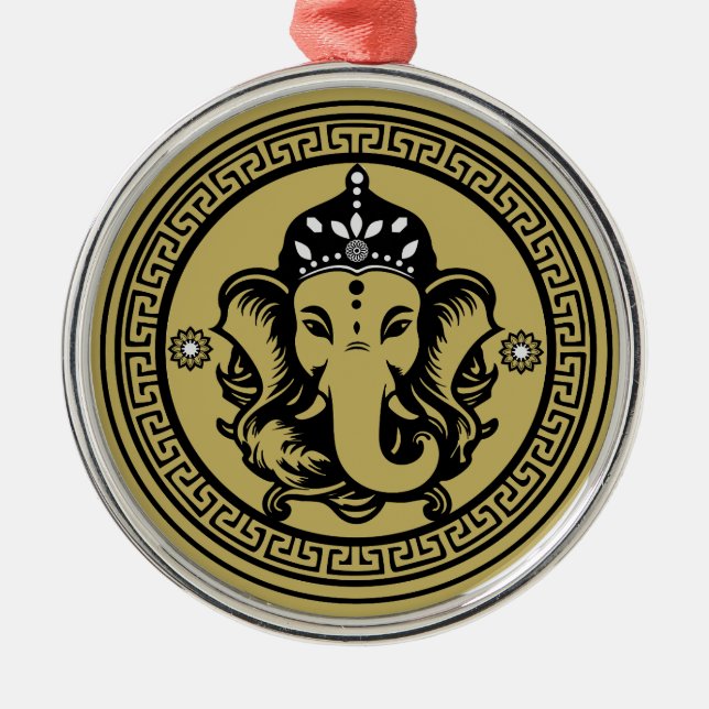 Ornamento De Metal Ganesha Themed Hindu Art Print (Frente)
