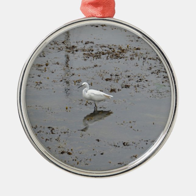 Ornamento De Metal Garça-branca-pequena (Frente)