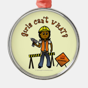 Ornamento De Metal Garota de Construção Escura