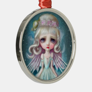 Ornamento De Metal Garota Loira Surrealismo Pop