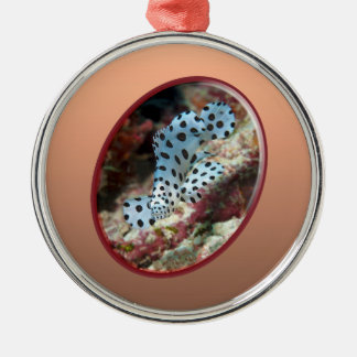Ornamento De Metal Garupa Jovem - Design Fotográfico Oval de Peixe |