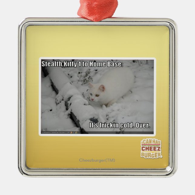 Ornamento De Metal Gatinho 1 do discrição (Frente)