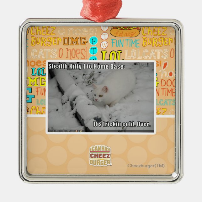 Ornamento De Metal Gatinho 1 do discrição (Frente)