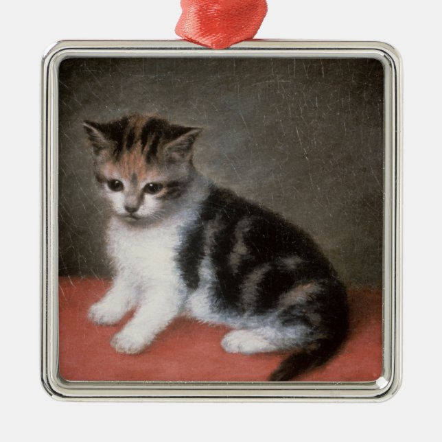 Ornamento De Metal Gatinho de George Stubbs | da senhorita Ann (Frente)