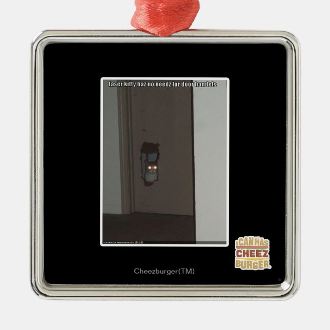 Ornamento De Metal Gatinho do laser (Frente)