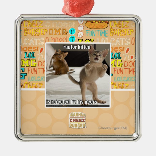 Ornamento De Metal Gatinho do raptor (Frente)