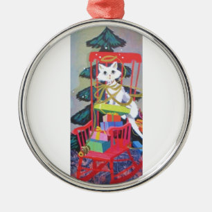 Ornamento De Metal Gatinho dos Natais vintages mais doces