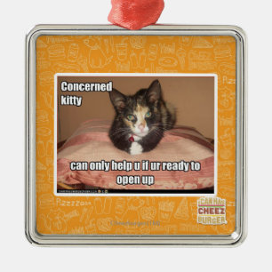 Ornamento De Metal Gatinho interessado