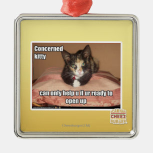 Ornamento De Metal Gatinho interessado