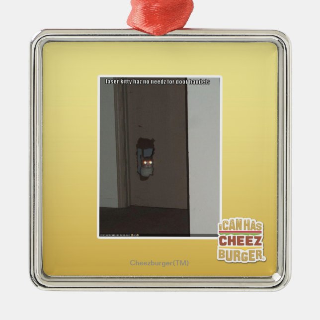 Ornamento De Metal Gatinho laser (Frente)