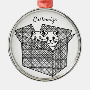 Ornamento De Metal Gatinhos em uma caixa Thunder_Cove