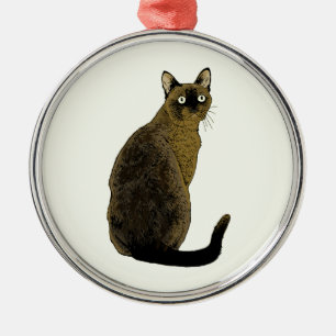 Ornamento De Metal Gato Burmese