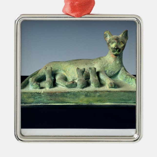 Ornamento De Metal Gato com seus gatinhos (Frente)