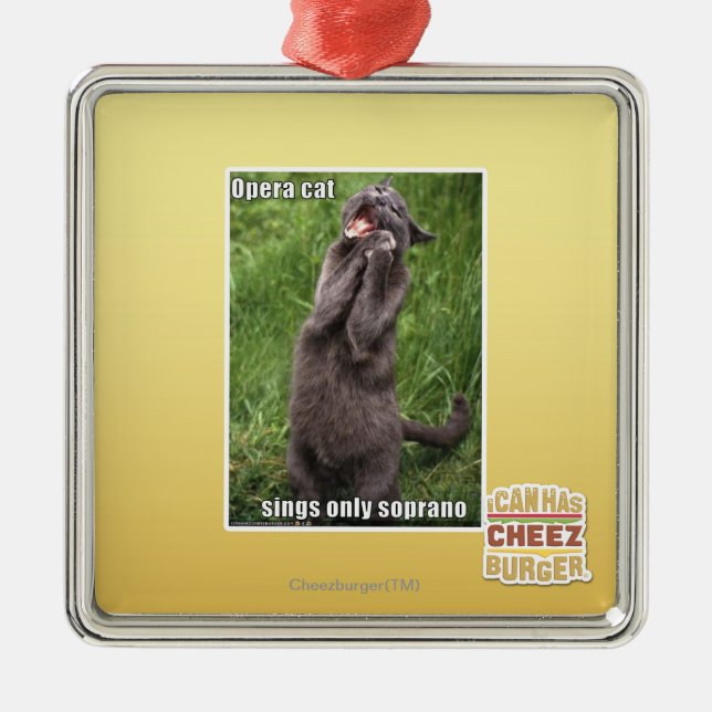 Ornamento De Metal Gato da ópera (Frente)