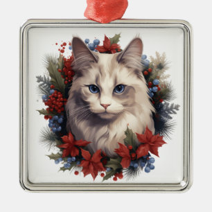 ORNAMENTO DE METAL GATO DE NEVE DE NATAL DE FERIADO DE ÁGUA