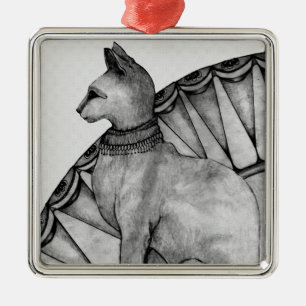 Ornamento De Metal Gato do azevinho