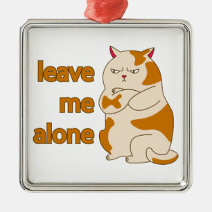 Ornamento De Metal Gato gordo me deixa em paz
