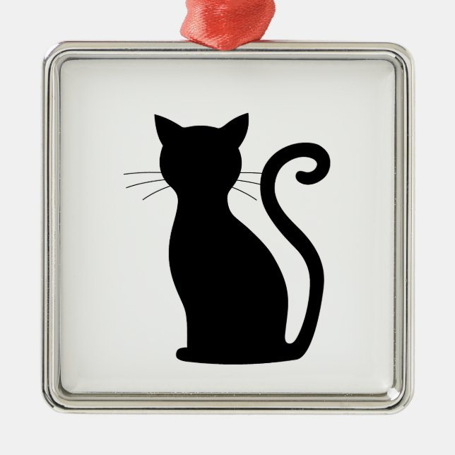 Ornamento De Metal Gato Preto-Cinto Frio Difundido Preto e Branco (Frente)