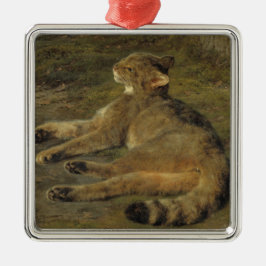 Ornamento De Metal Gato selvagem (por Rosa Bonheur)